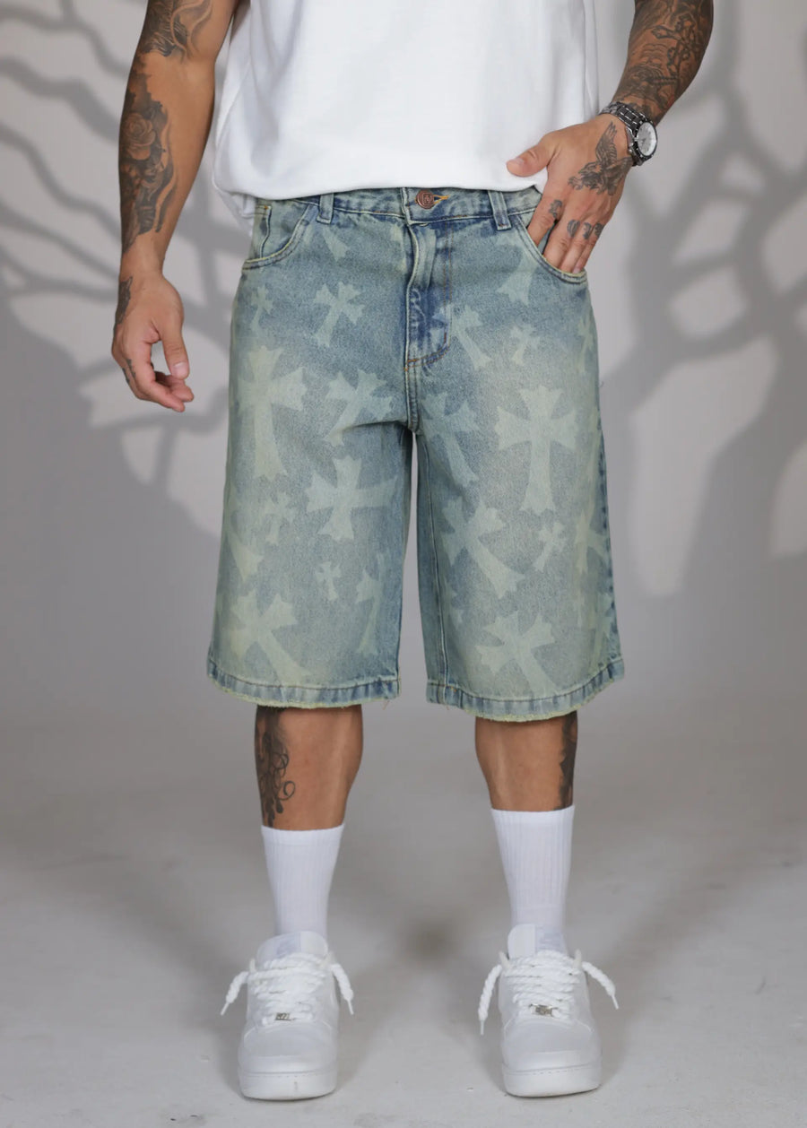 Bermuda Jeans Vintage Cruz a Laser