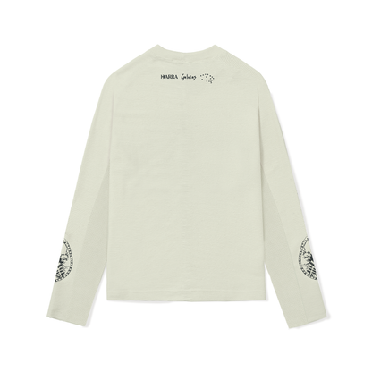 Camiseta Manga Longa Canelada Esboco Verde