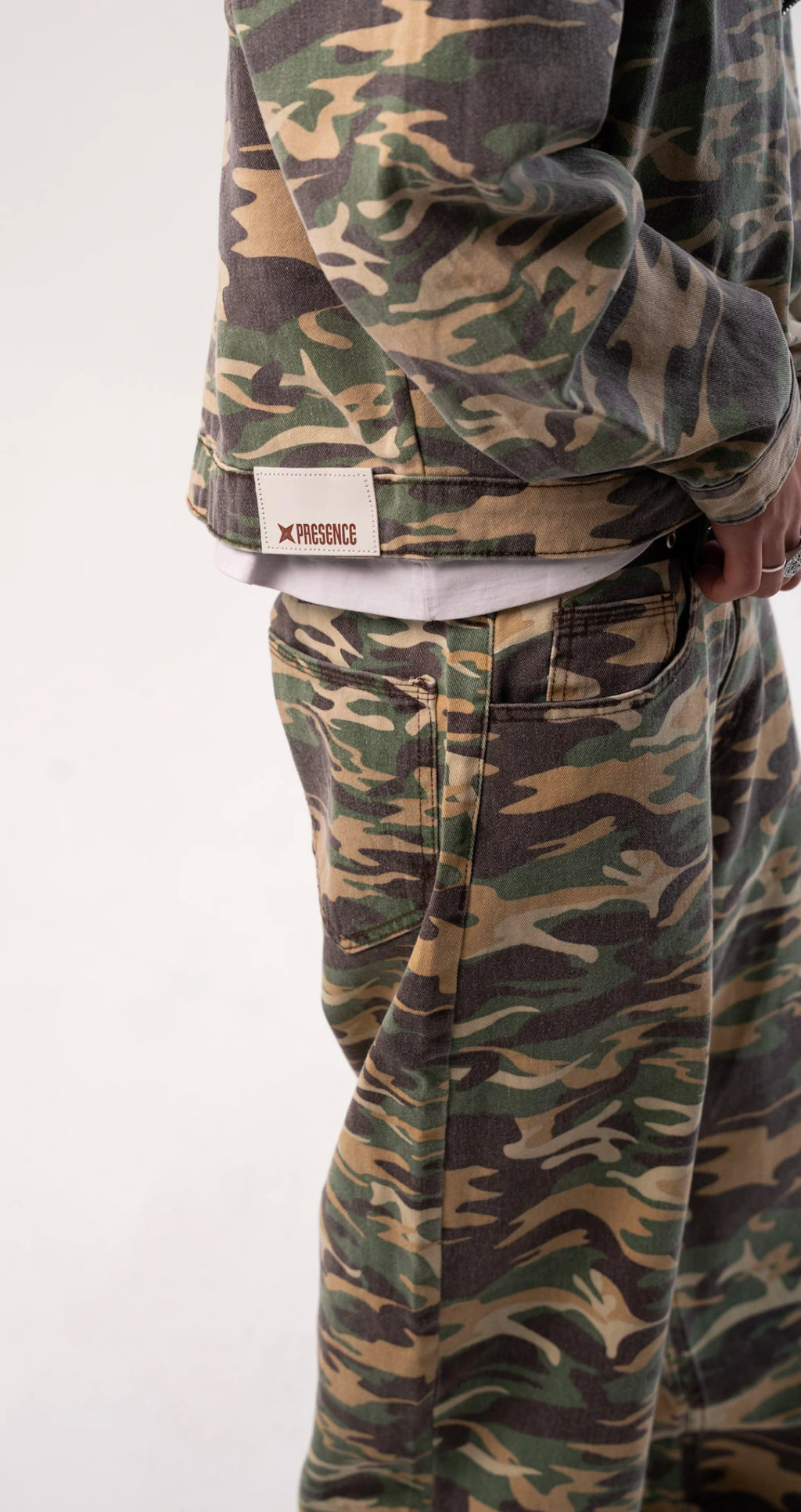 Calça Barrel Camuflada Green