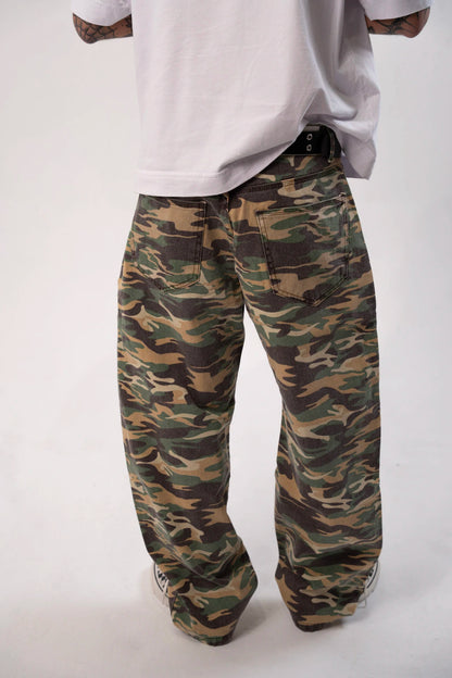 Calça Barrel Camuflada Green