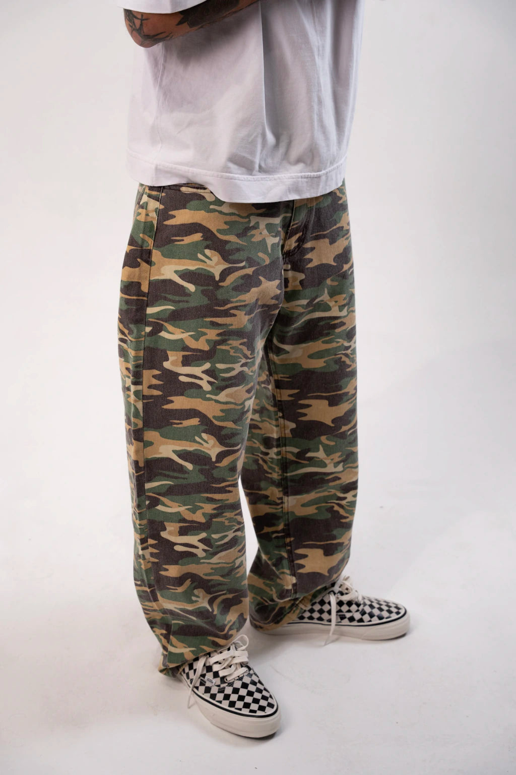Calça Barrel Camuflada Green