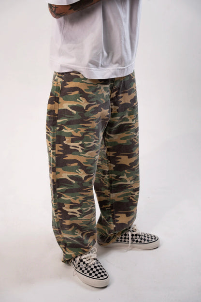 Calça Barrel Camuflada Green