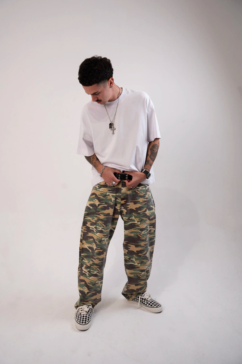 Calça Barrel Camuflada Green