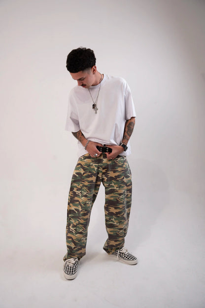 Calça Barrel Camuflada Green