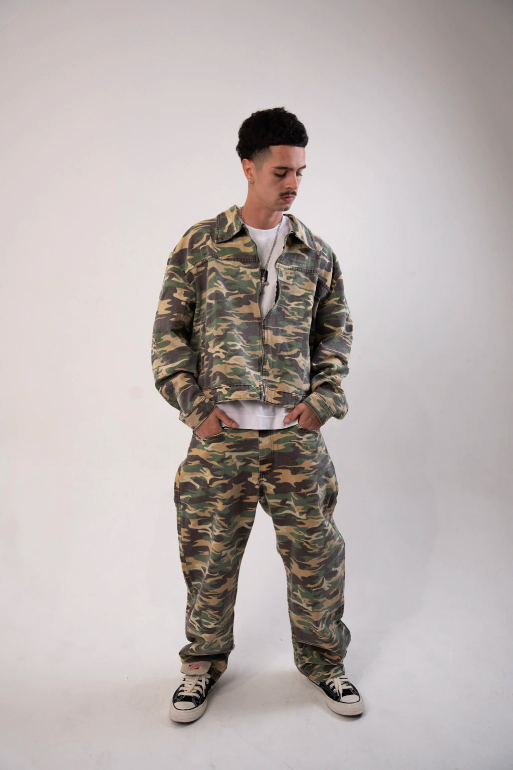 Calça Barrel Camuflada Green