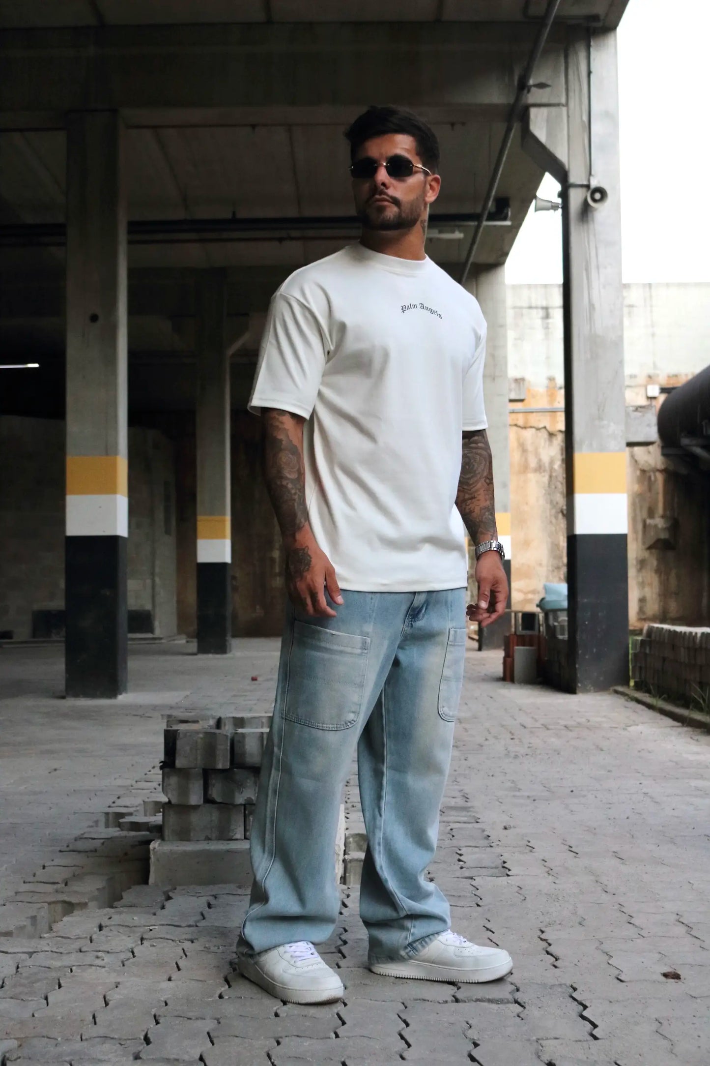 Calça Baggy Cargo Frontal Jeans