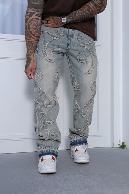 Calça Baggy Patchwork  Vintage
