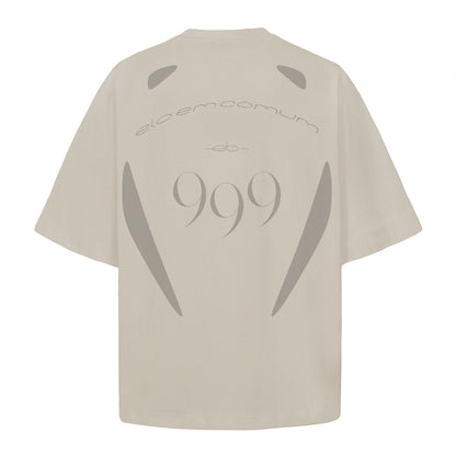 CAMISETA OVERSIZED  999 BEGE CINZA