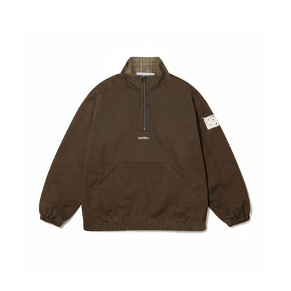 Agasalho Quarterzip Barra Logo Marrom