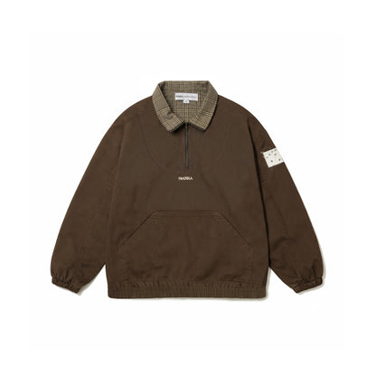 Agasalho Quarterzip Barra Logo Marrom