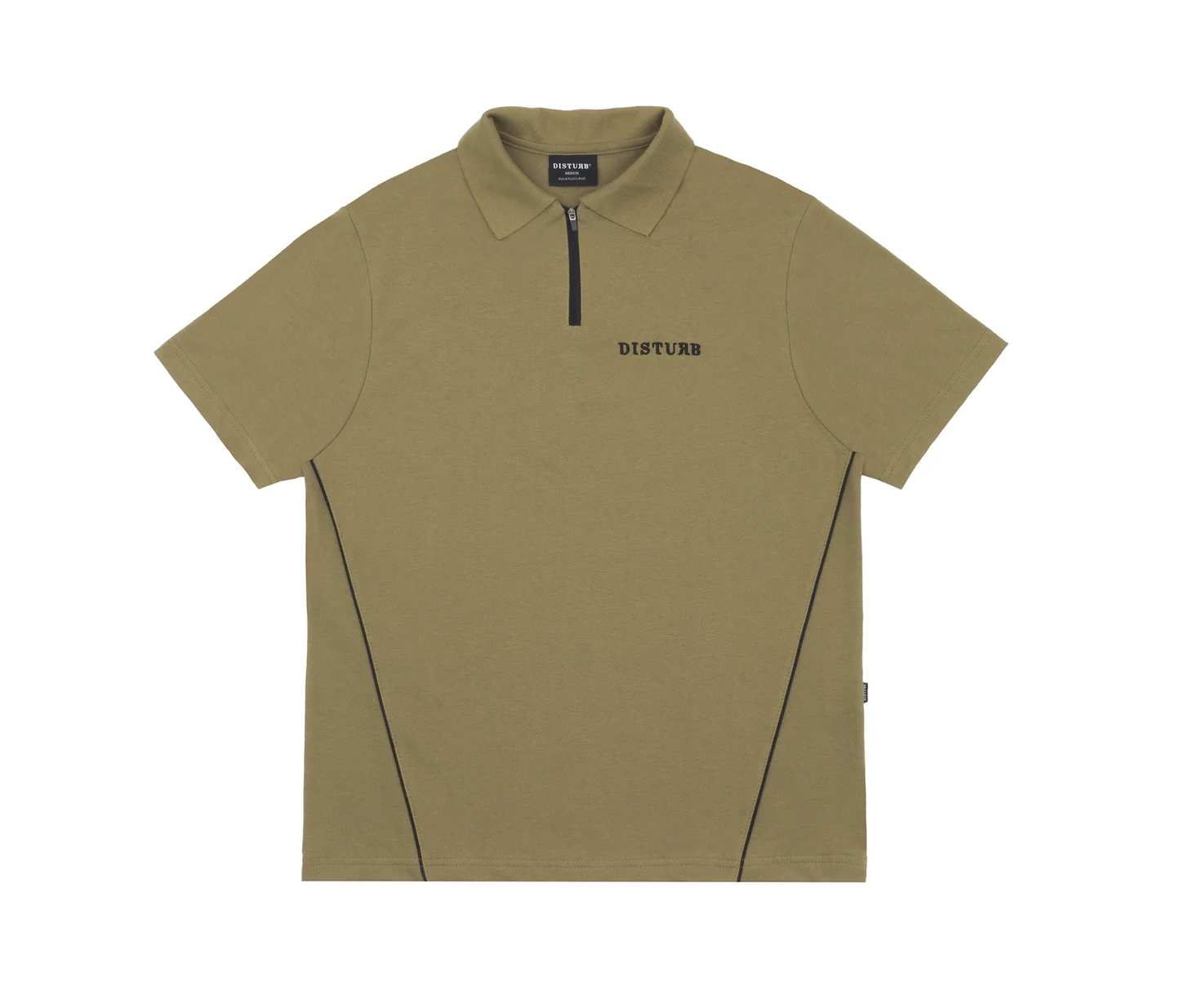 Athletics Zip Polo in Beige