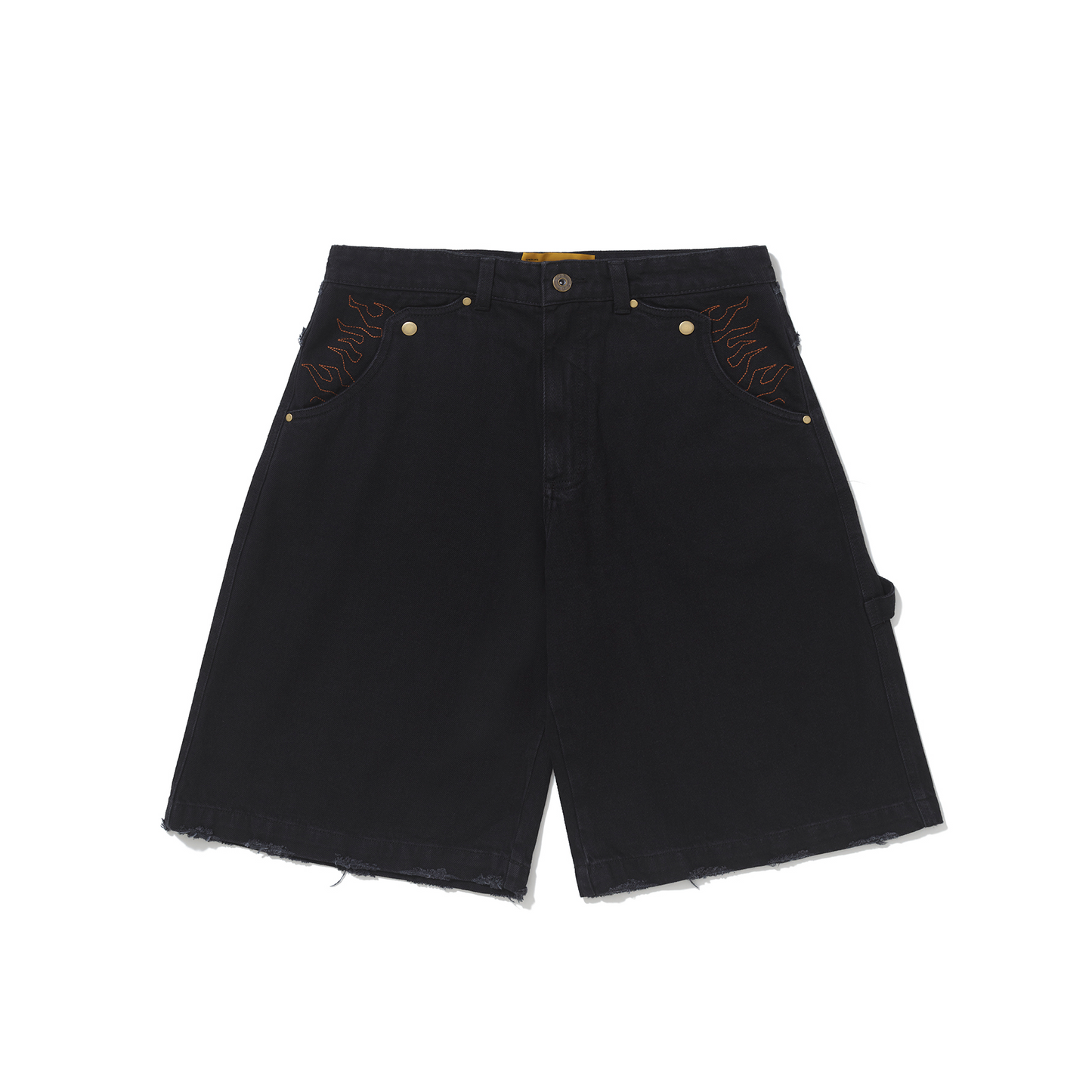 Bermuda Jeans Barra/High Desconstruida Preta
