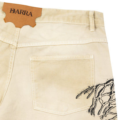 Bermuda Jeans Raizes Bege