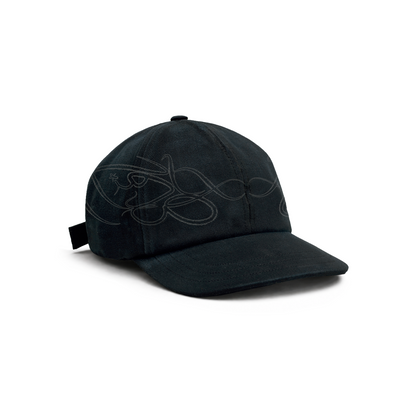 Bone Six Panel Barra/High Assinatura Preto