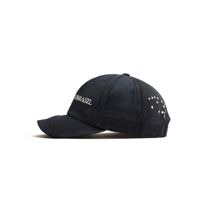 Bone Six Panel Barra do Brasil Souvenir Estonado Preto