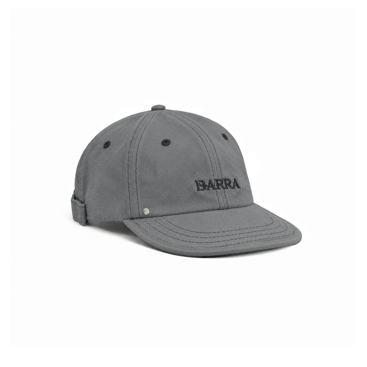 Bone Six Panel Barra Logo Grafite Estonado