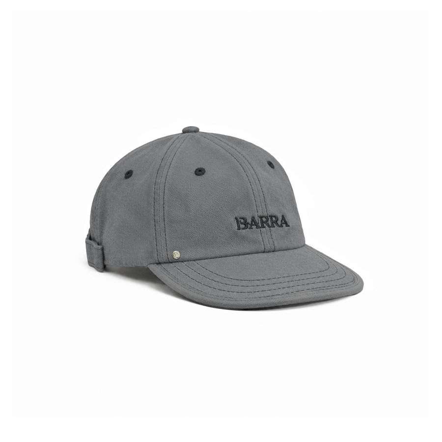 Bone Six Panel Barra Logo Grafite Estonado
