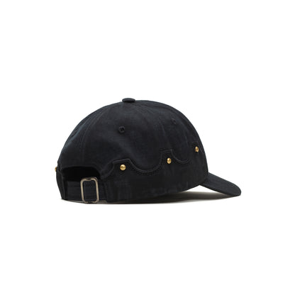 Bone Six Panel Barra Logo Preto Estonado