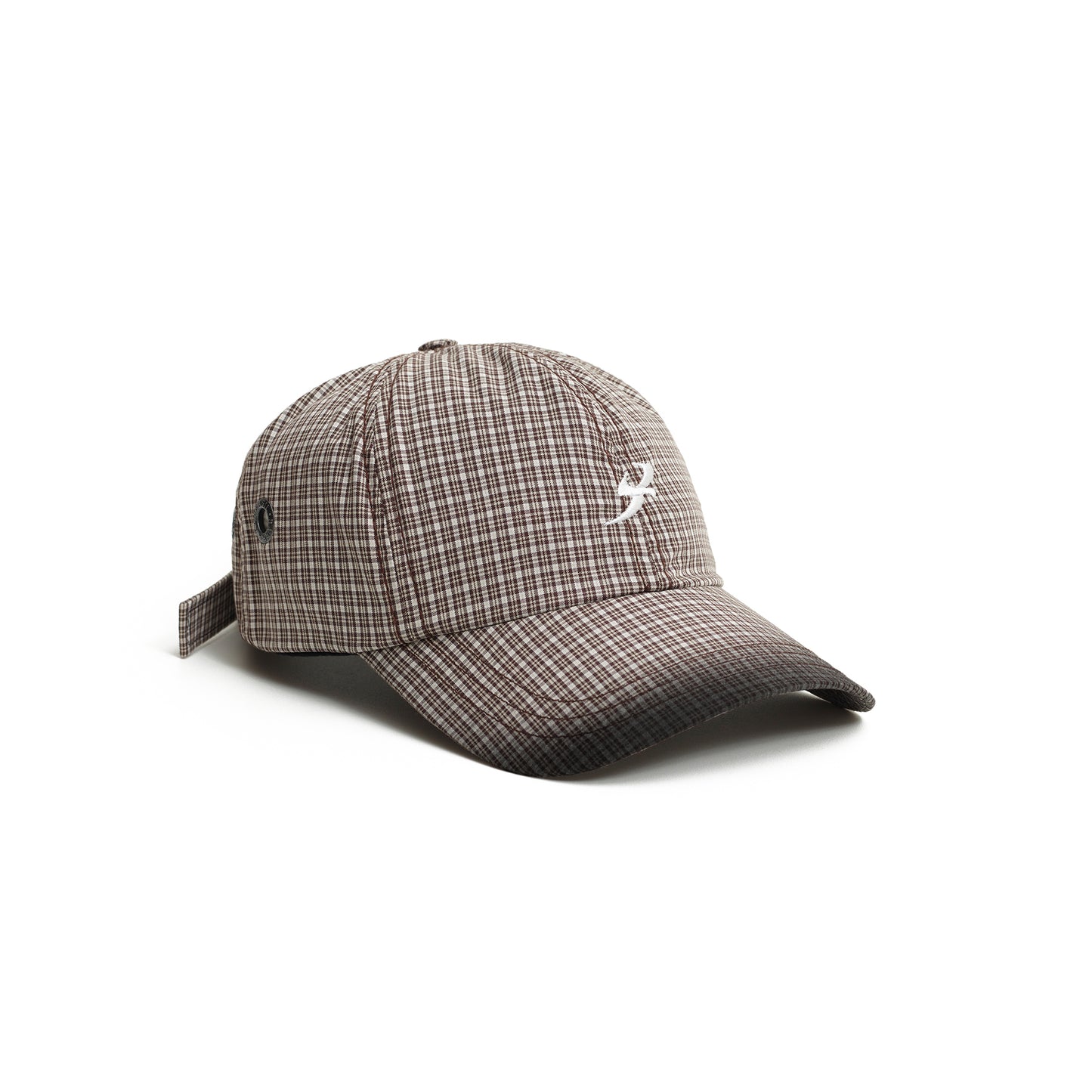 Bone Six Panel Jateado Xadrez Preto