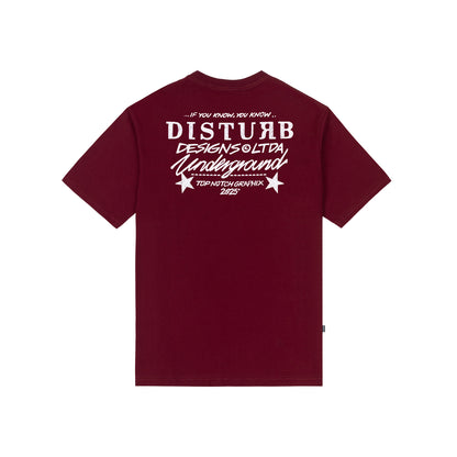 Ball Pen TShirt In Burgundy