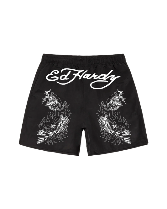 Shorts D'Água Preto "Rainhas do Mar"