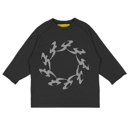 Camisa Raglan 3/4 Estonada Preta