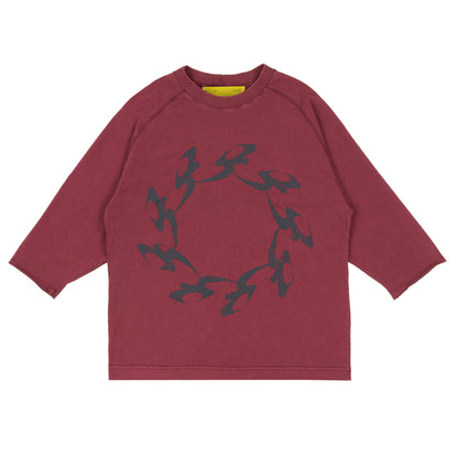 Camisa Raglan 3/4 Estonada Bordo