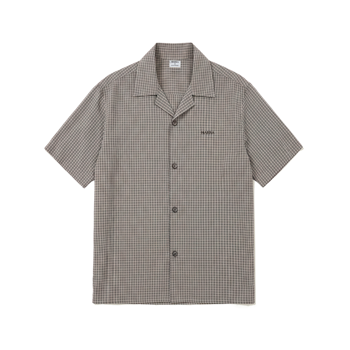 Camisa de Botao Barra Logo Xadrez Cinza