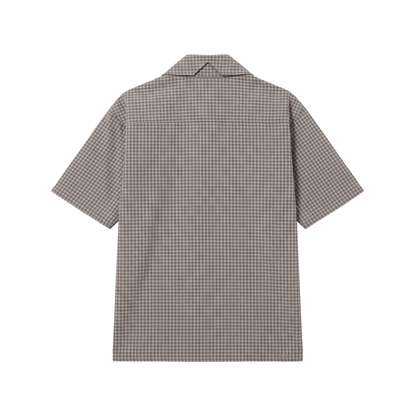 Camisa de Botao Barra Logo Xadrez Cinza
