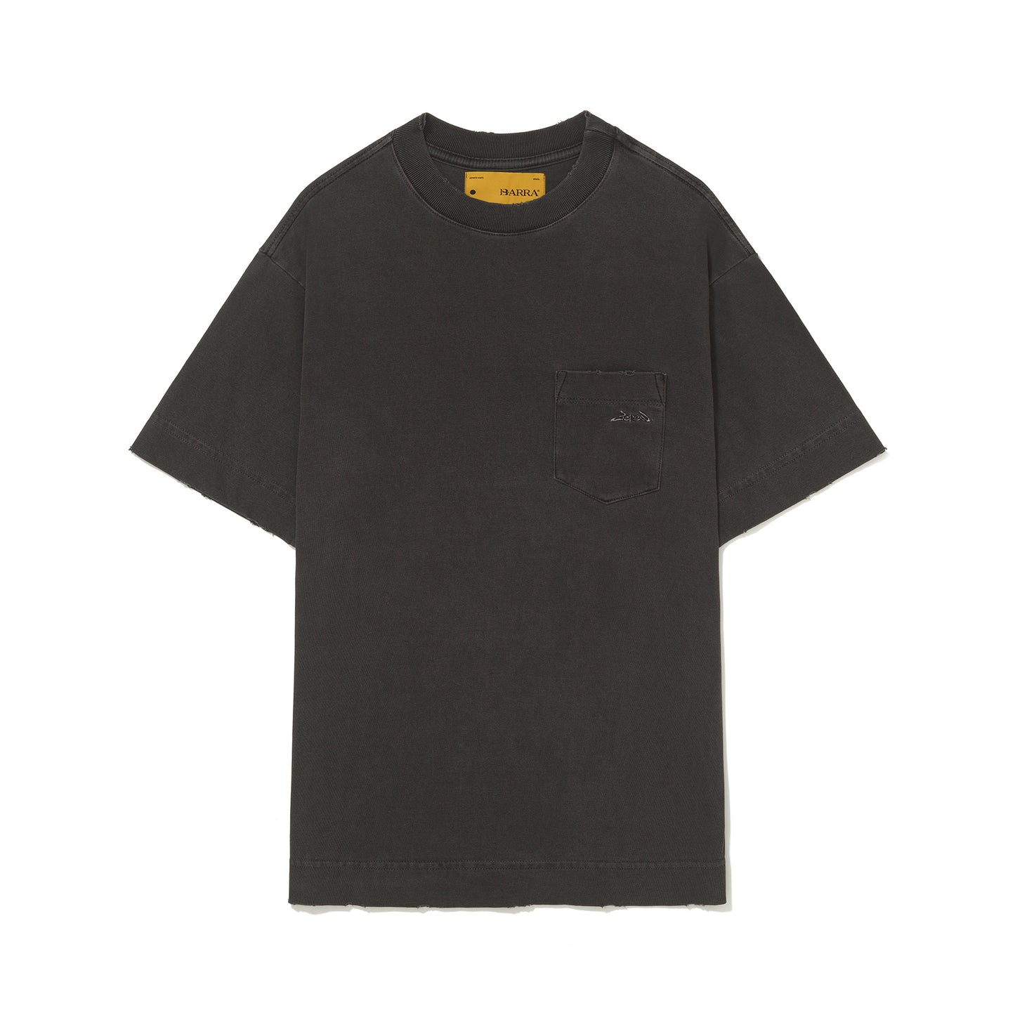 Camiseta Assinatura Pocket Preta Estonada