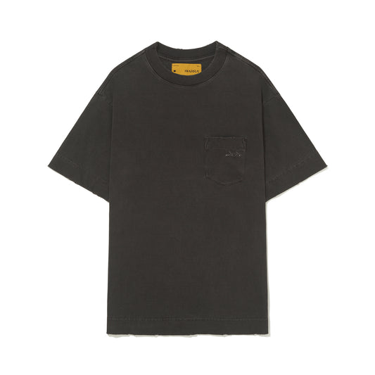 Camiseta Assinatura Pocket Preta Estonada