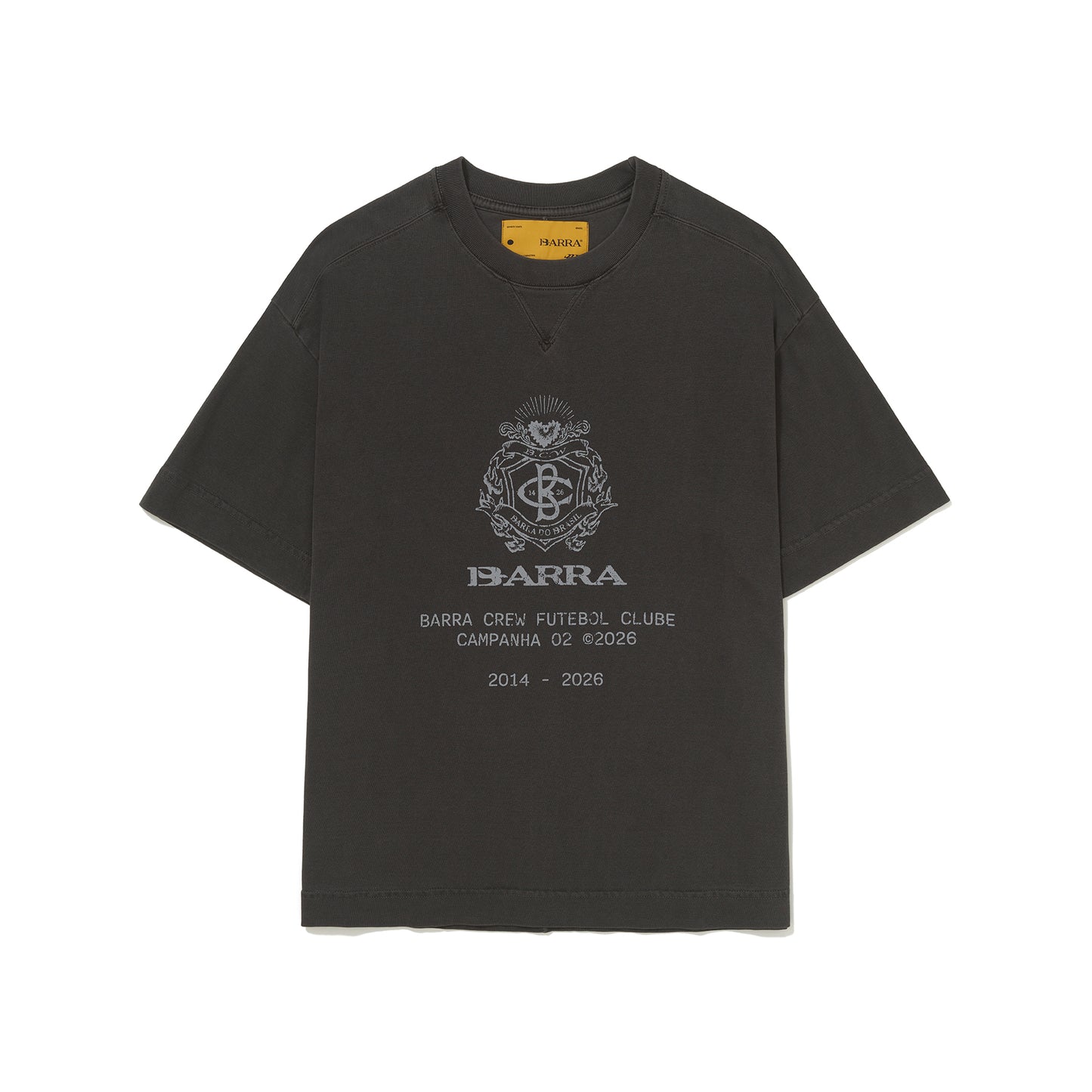 Camiseta Brasao Preta Estonada