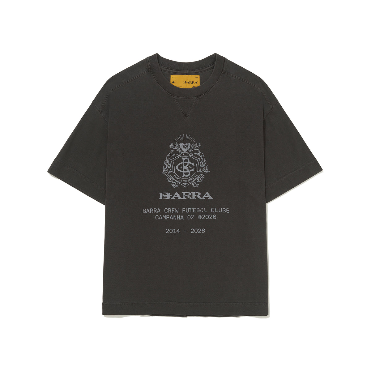 Camiseta Brasao Preta Estonada