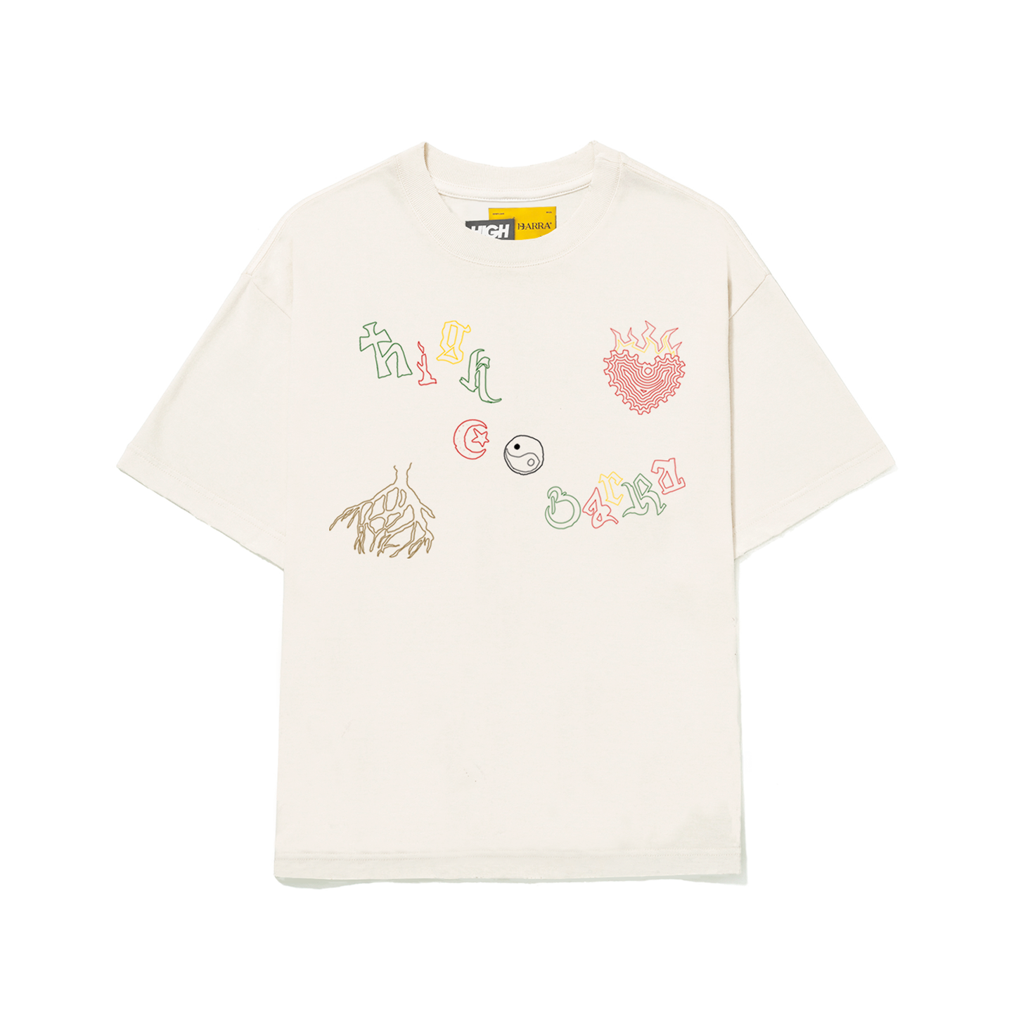 Camiseta Barra/High Iconografia Off White