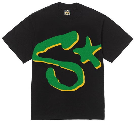 CAMISETA BIG S PRETA LOGO VERDE