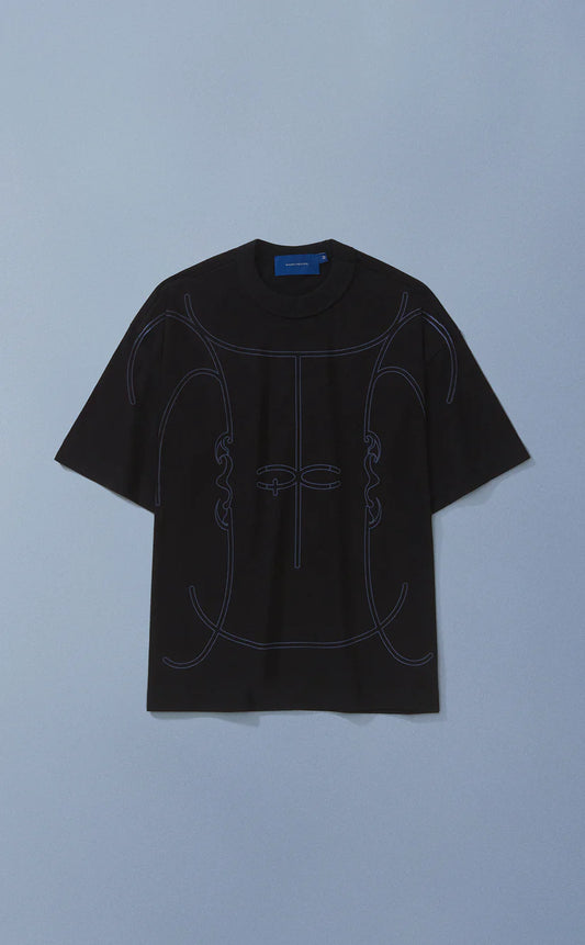 CAMISETA QC LINHAS BOXY PRETO