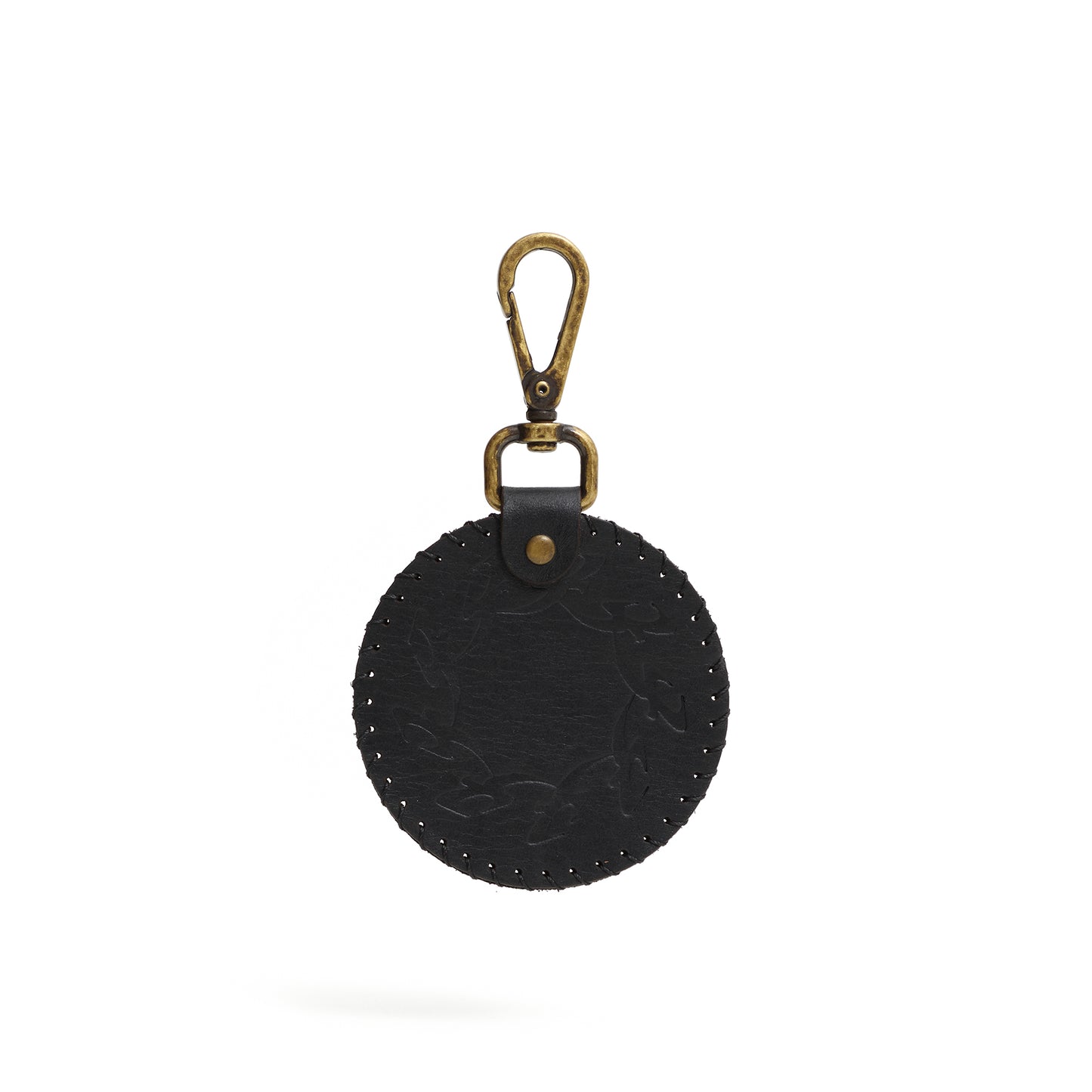 Chaveiro em Couro Preto - Feito a Mao