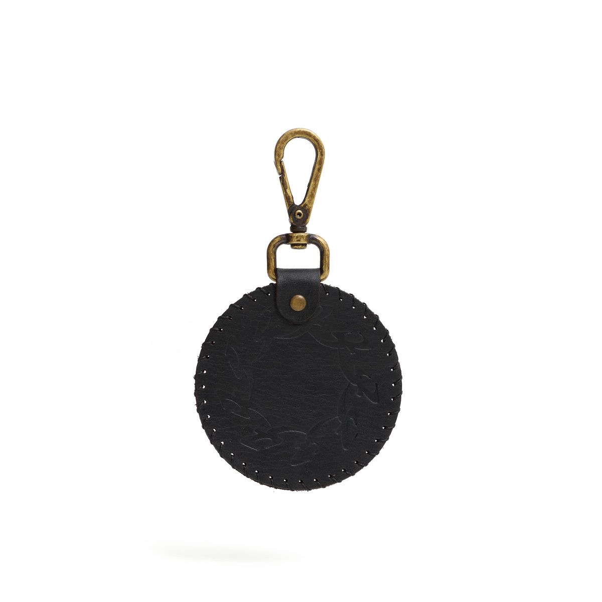 Chaveiro em Couro Preto - Feito a Mao