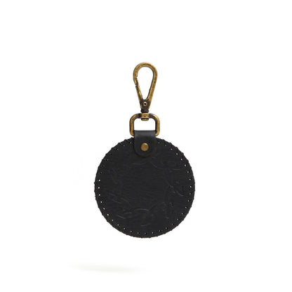 Chaveiro em Couro Preto - Feito a Mao