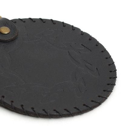 Chaveiro em Couro Preto - Feito a Mao