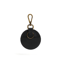 Chaveiro em Couro Preto - Feito a Mao