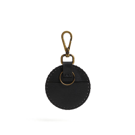 Chaveiro em Couro Preto - Feito a Mao