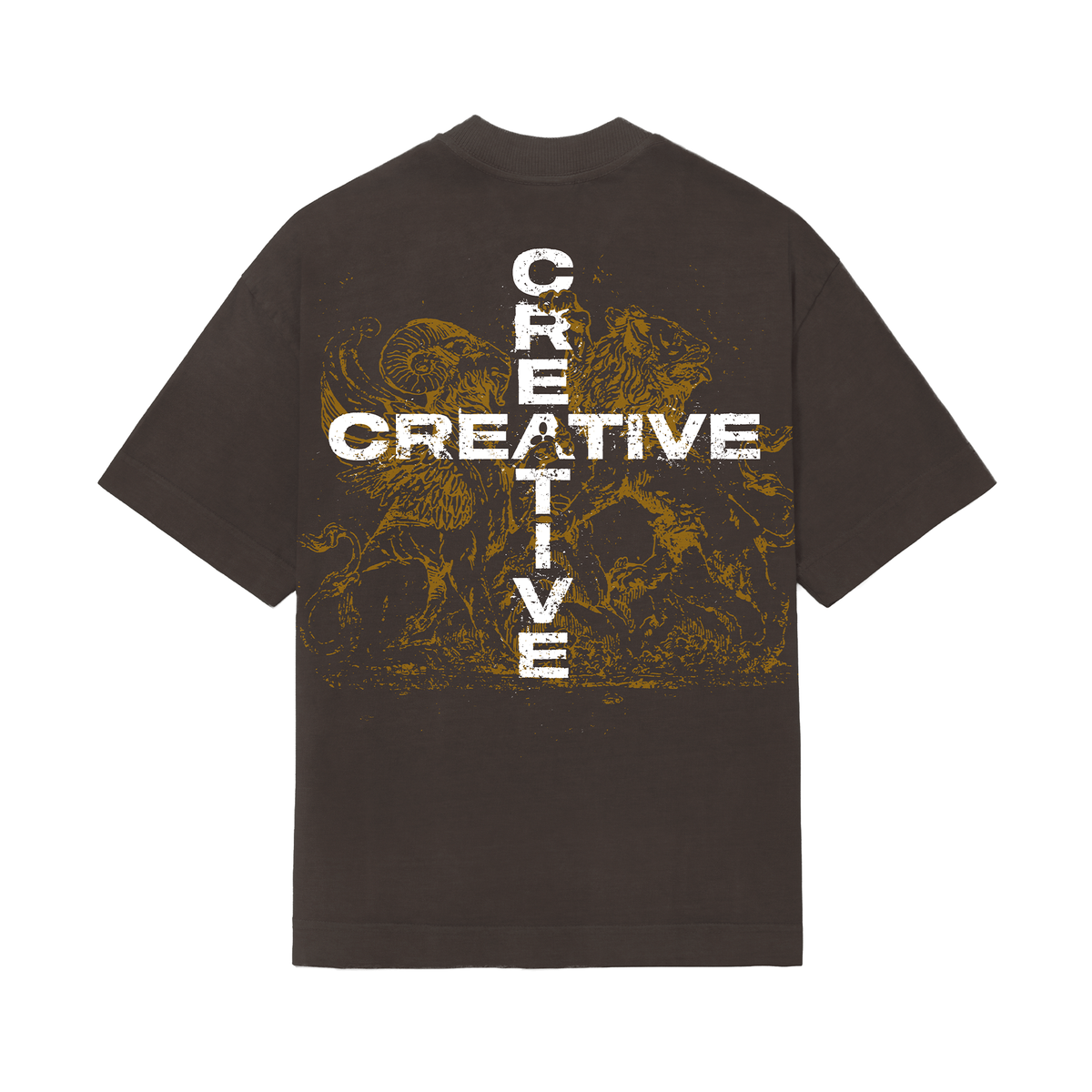 CAMISETA REGULAR   CREATIVE  MARROM