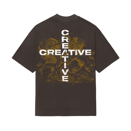 CAMISETA REGULAR   CREATIVE  MARROM