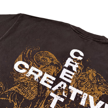 CAMISETA REGULAR   CREATIVE  MARROM