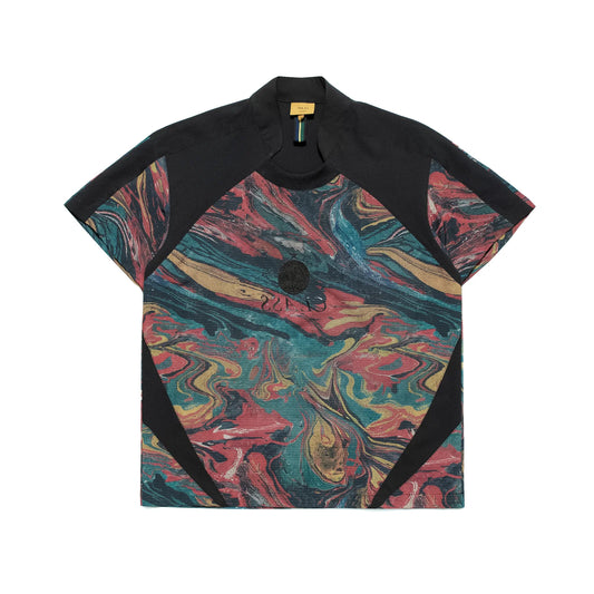 T-SHIRT "MARBLE JERSEY" BLACK & COLORFUL