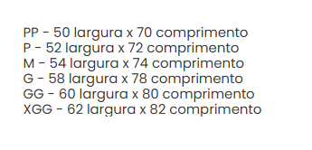 Tabela de medidas