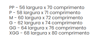 Tabela de medidas