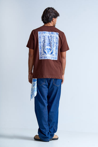 CAMISETA REGULAR HAND PAINTED MARROM