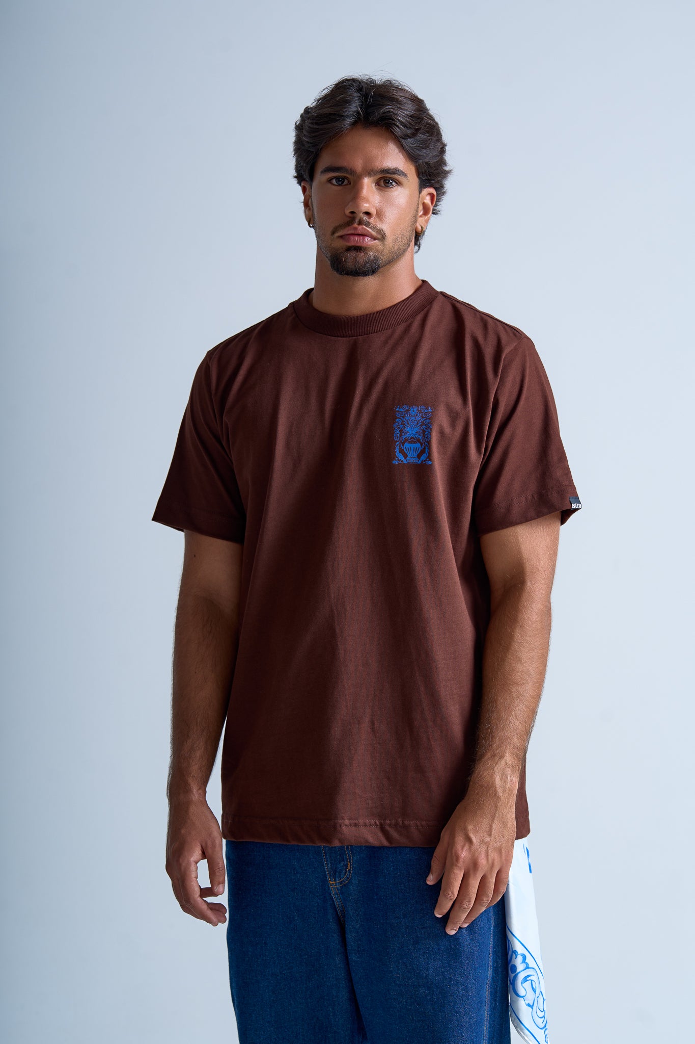 CAMISETA REGULAR HAND PAINTED MARROM
